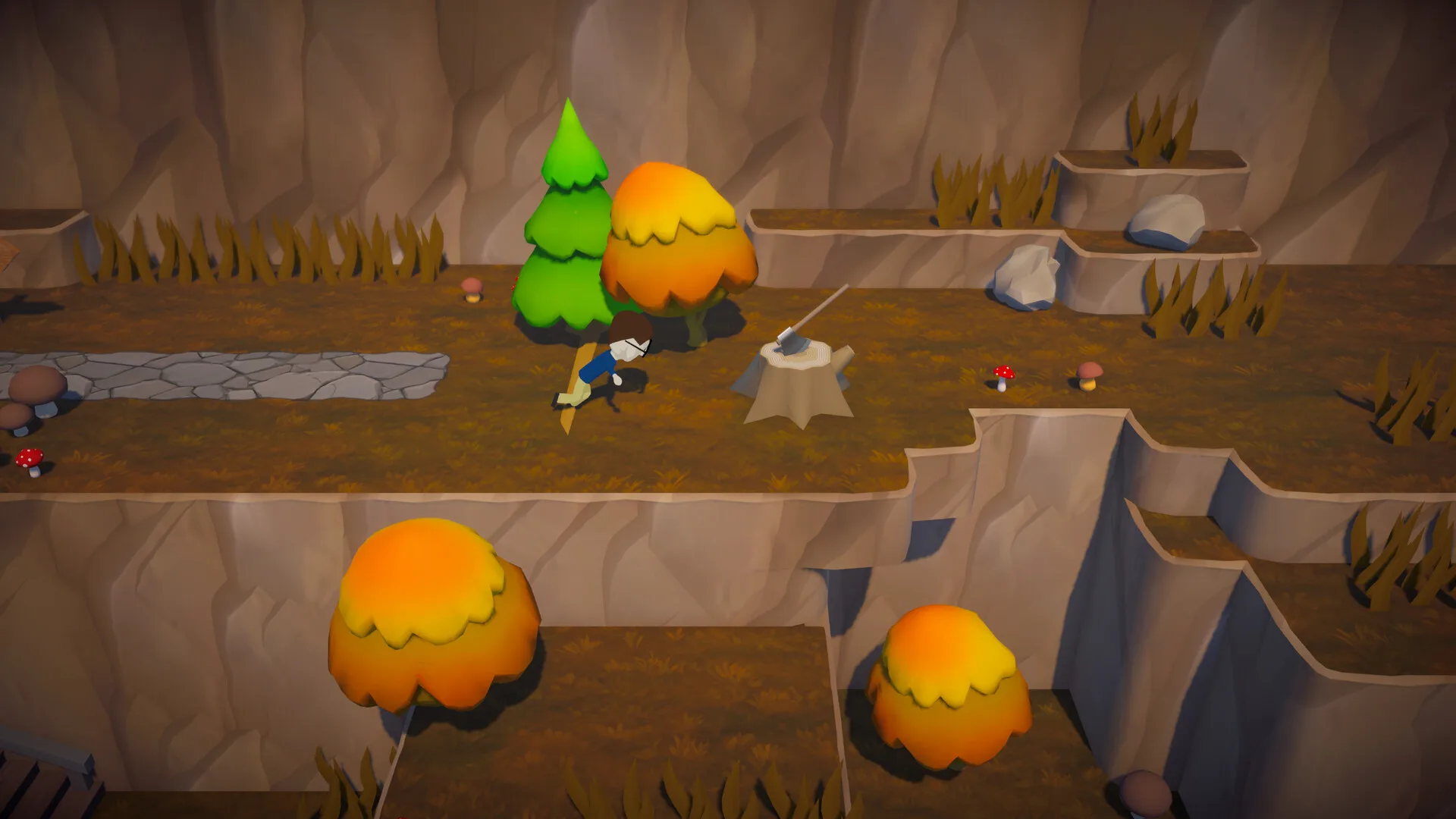 Trees Hate You gameplay — a hiker navigating hostile forest traps